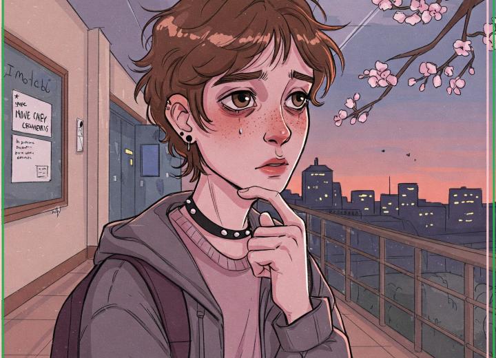 Joven pensativo y preocupado