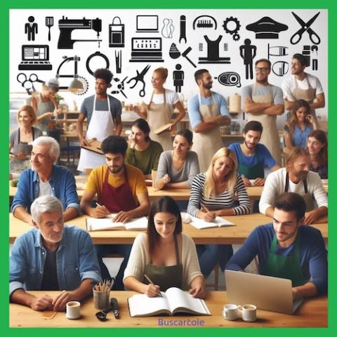 clase de chicos y chicas formación profesional