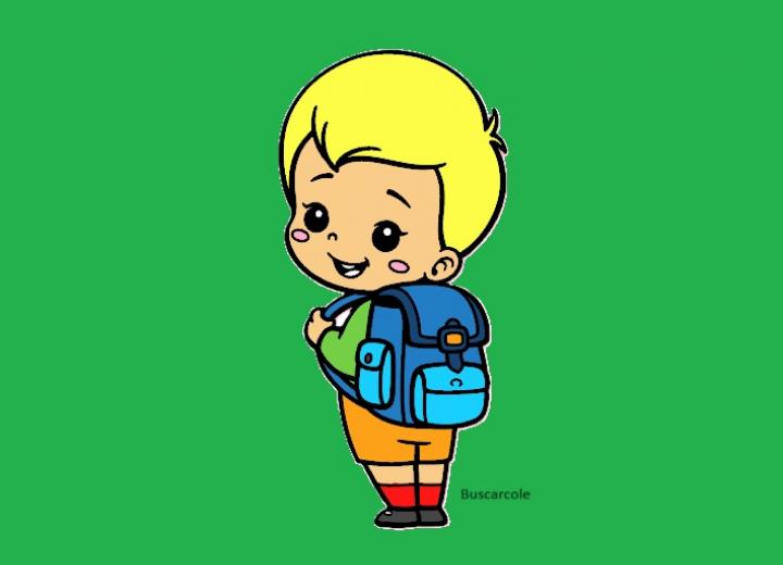 Imagen de niño bueno que va a la escuela